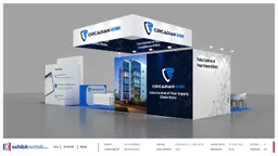 20x40 Île booth design by Exhibit-Rentals